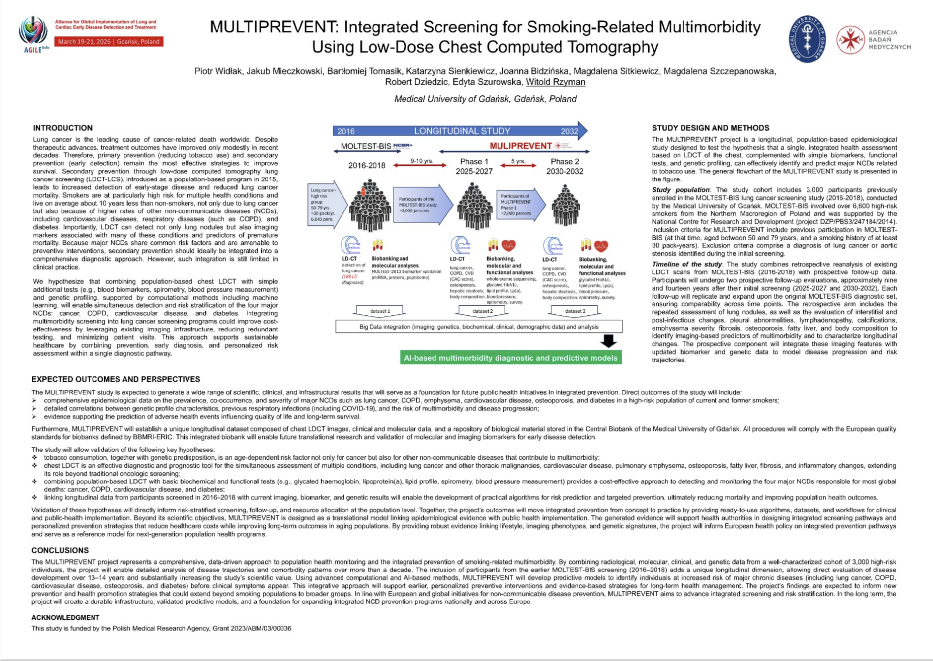 MULTIPREVENT: Integrated Screening for Smoking-Related Mulimorbidity Using Low-Dsose Chest Computed Tomography | Piotr Widlak - Medical University of Gdansk, Poland
