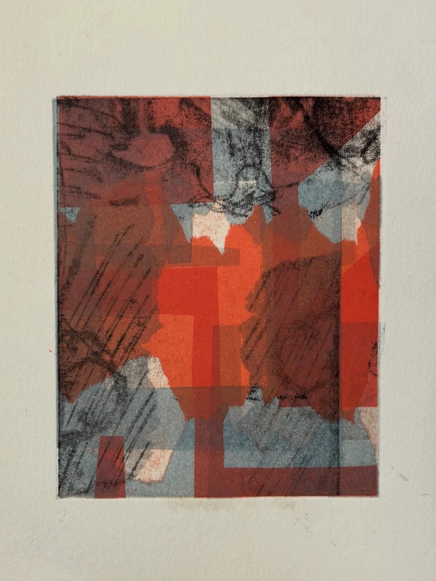 Color Explorations
These are mono-print experiments working with stencils color combinations. 

Created summer 2025 at Truro Center for the Arts
4x6&rdquo;