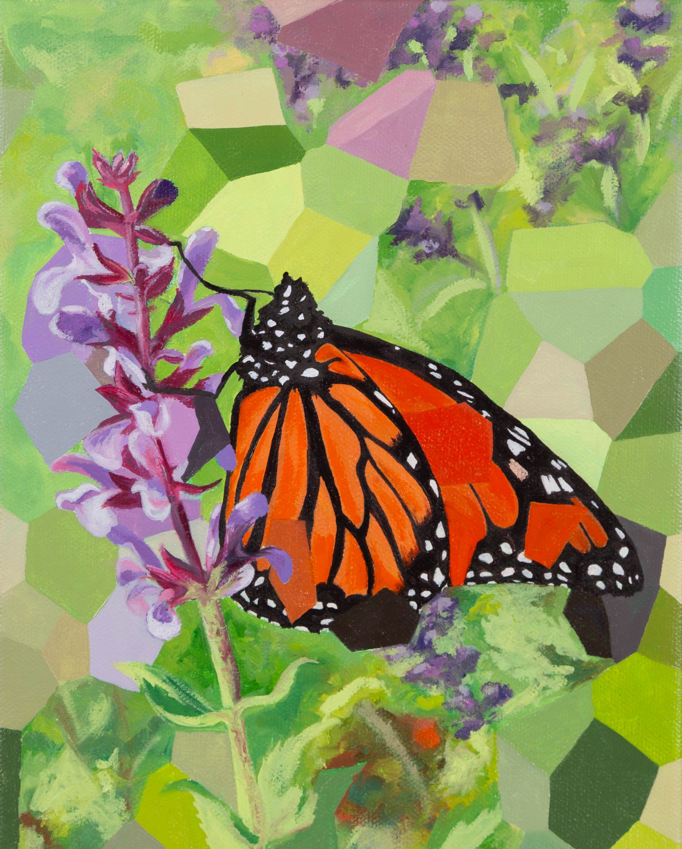 Salvia Butterfly 8x10, oil on canvas, 2025