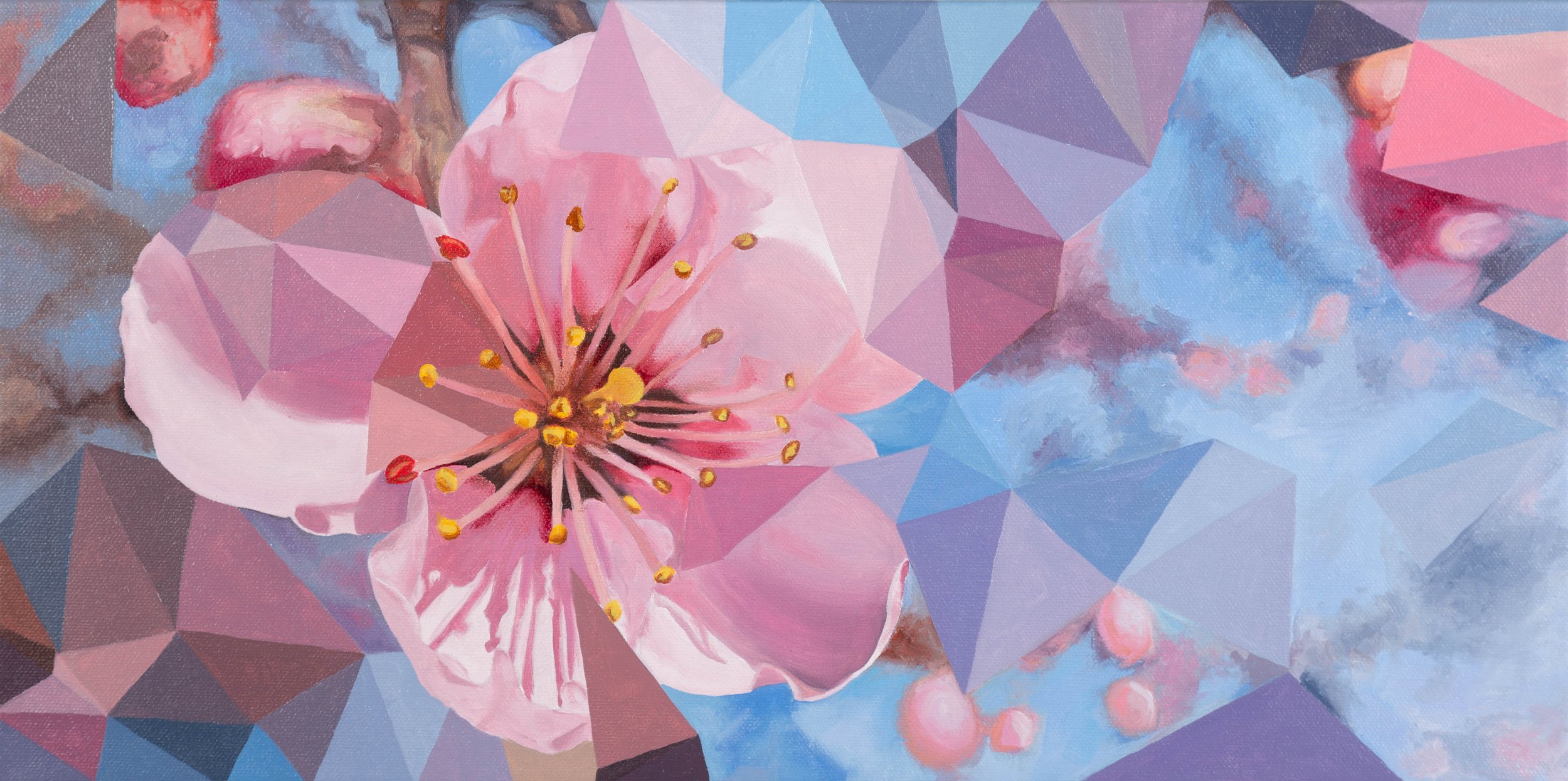 Peach Blossom 10x20, oil on canvas, 2025