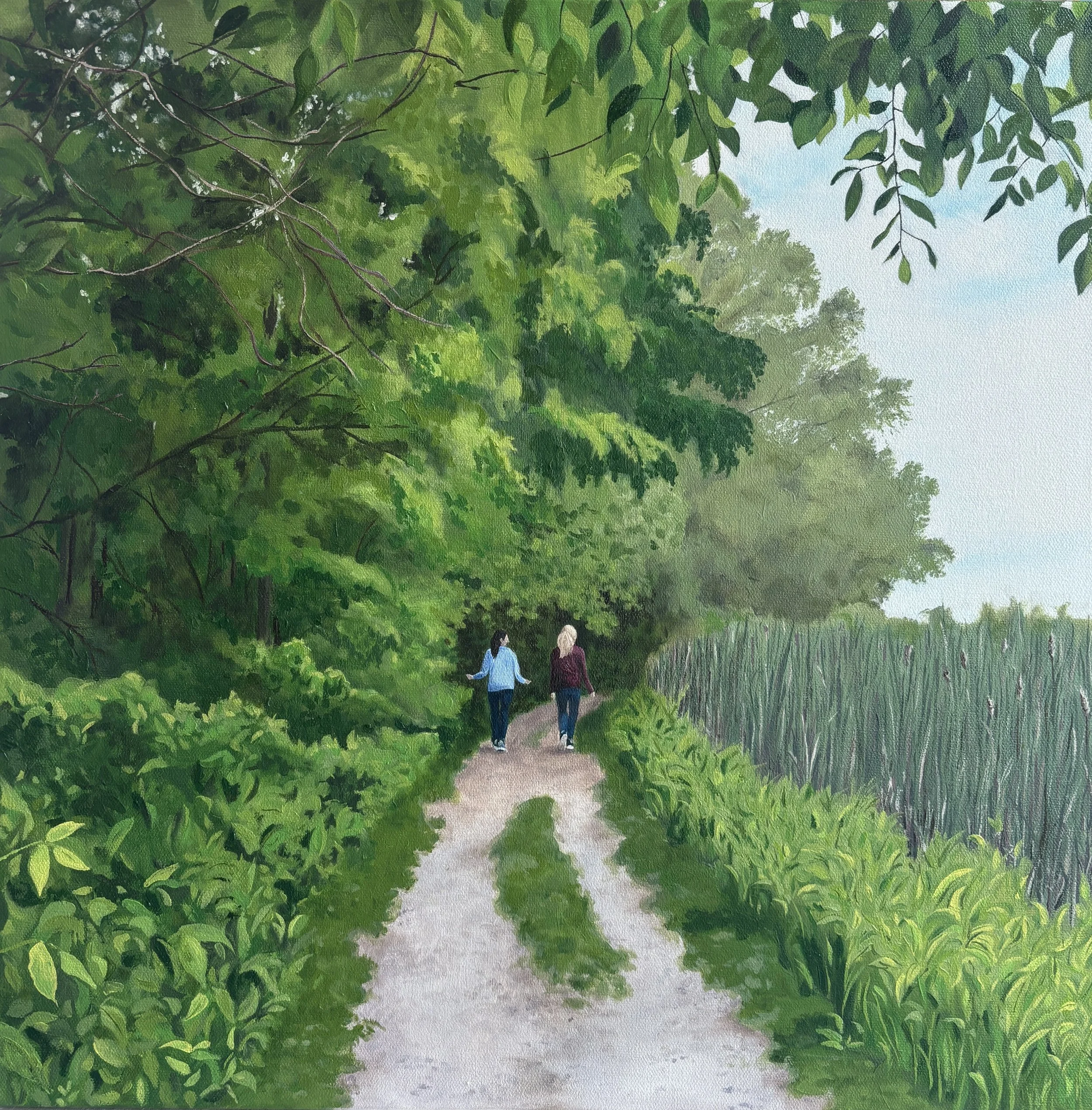 Afternoon Chat   20x20", oil on canvas, 2026   NFS