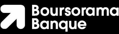 Logo de Boursorama Banque avec une flèche pointant vers le haut à gauche