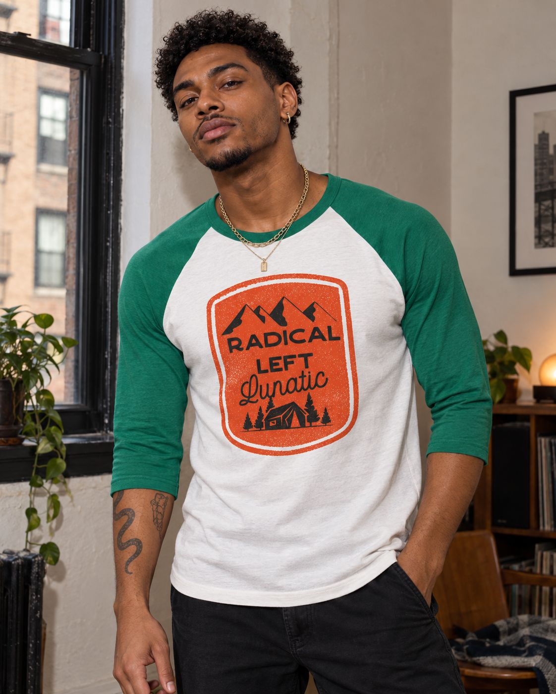Radical Left Lunatic 3/4 Sleeve Raglan Shirt