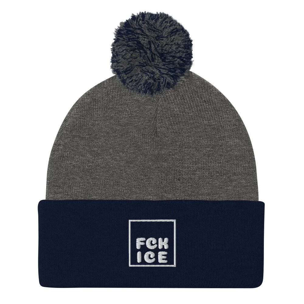 FCKICE 2-Tone Pom-Pom Beanie