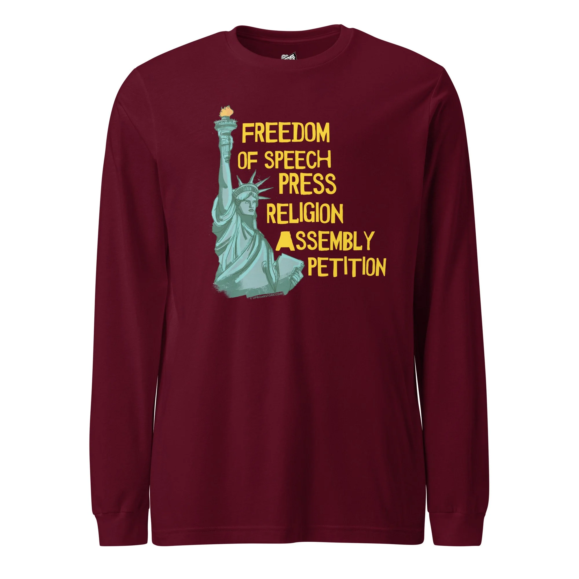 1st Amendment in Yellow Unisex Long Sleeve Tee (2026 Edition)