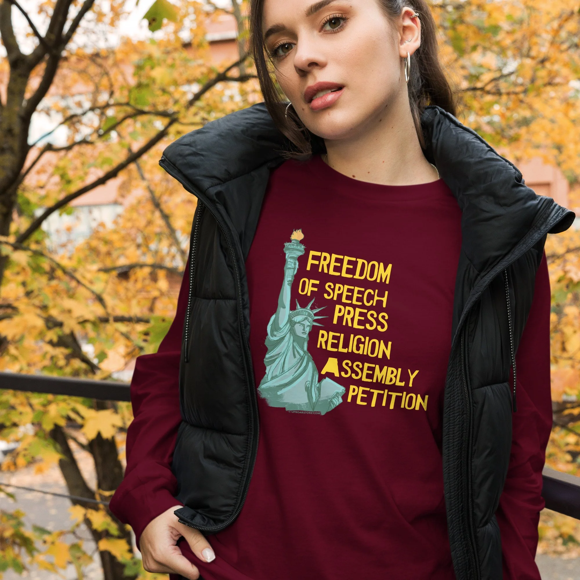1st Amendment in Yellow Unisex Long Sleeve Tee (2026 Edition)
