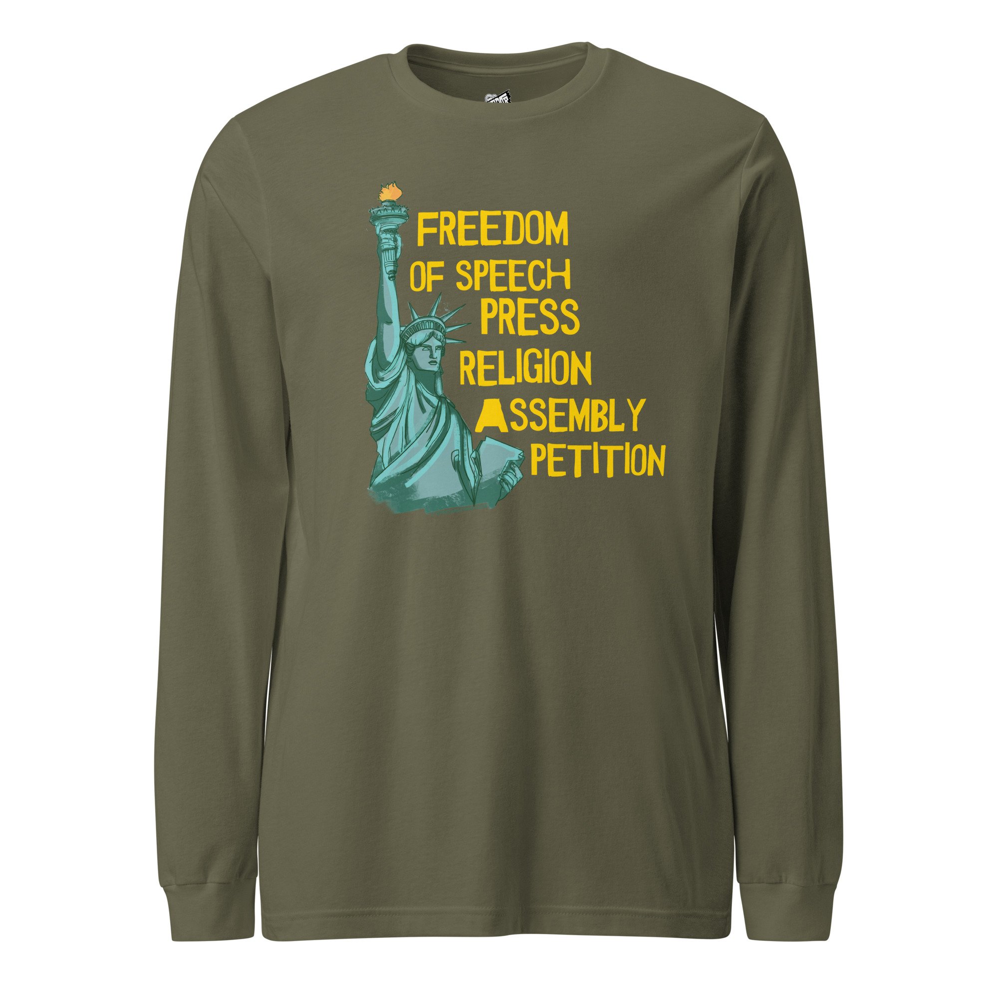 1st Amendment in Yellow Unisex Long Sleeve Tee (2026 Edition)