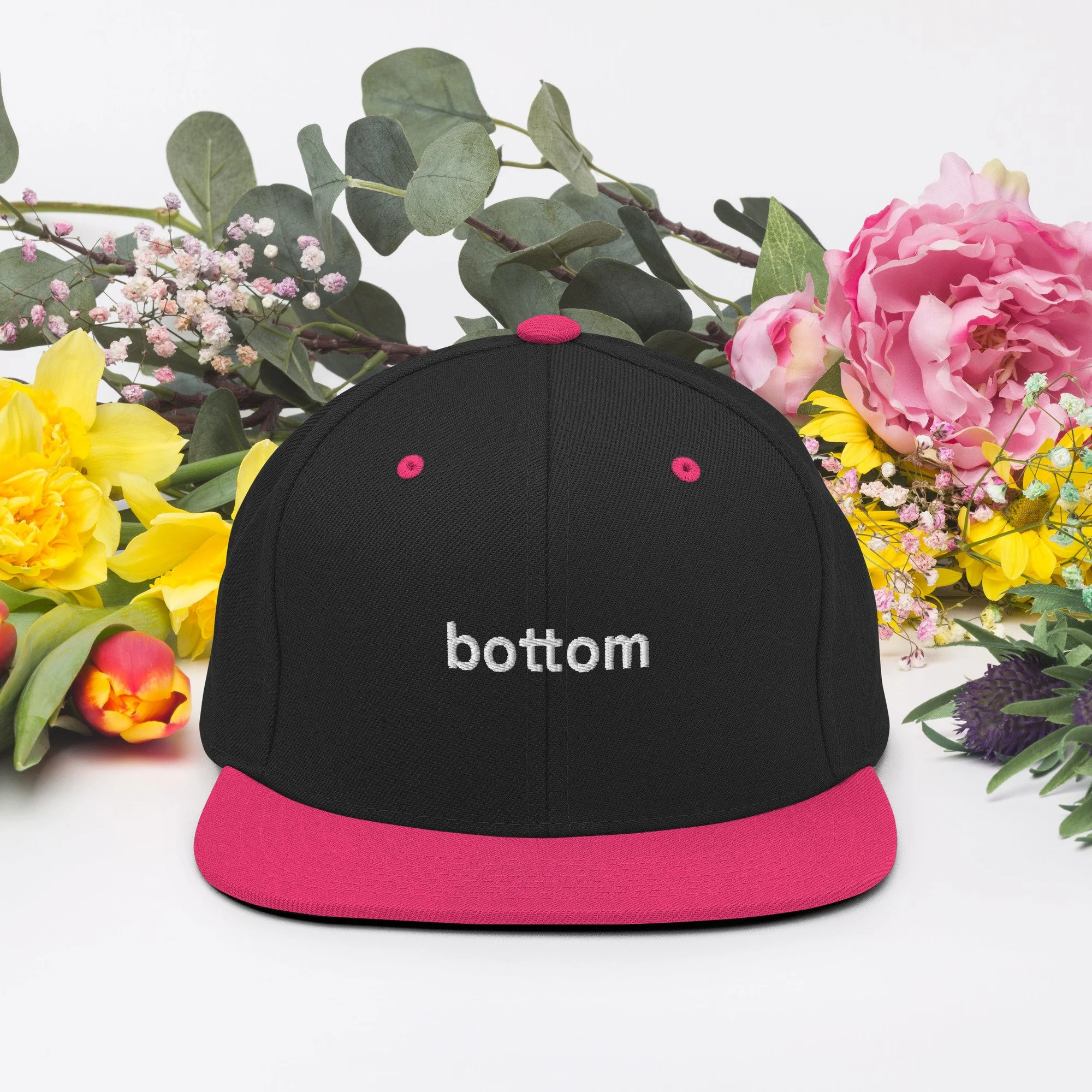 Stitched Signals "BOTTOM" Embroidered Snapback Hat