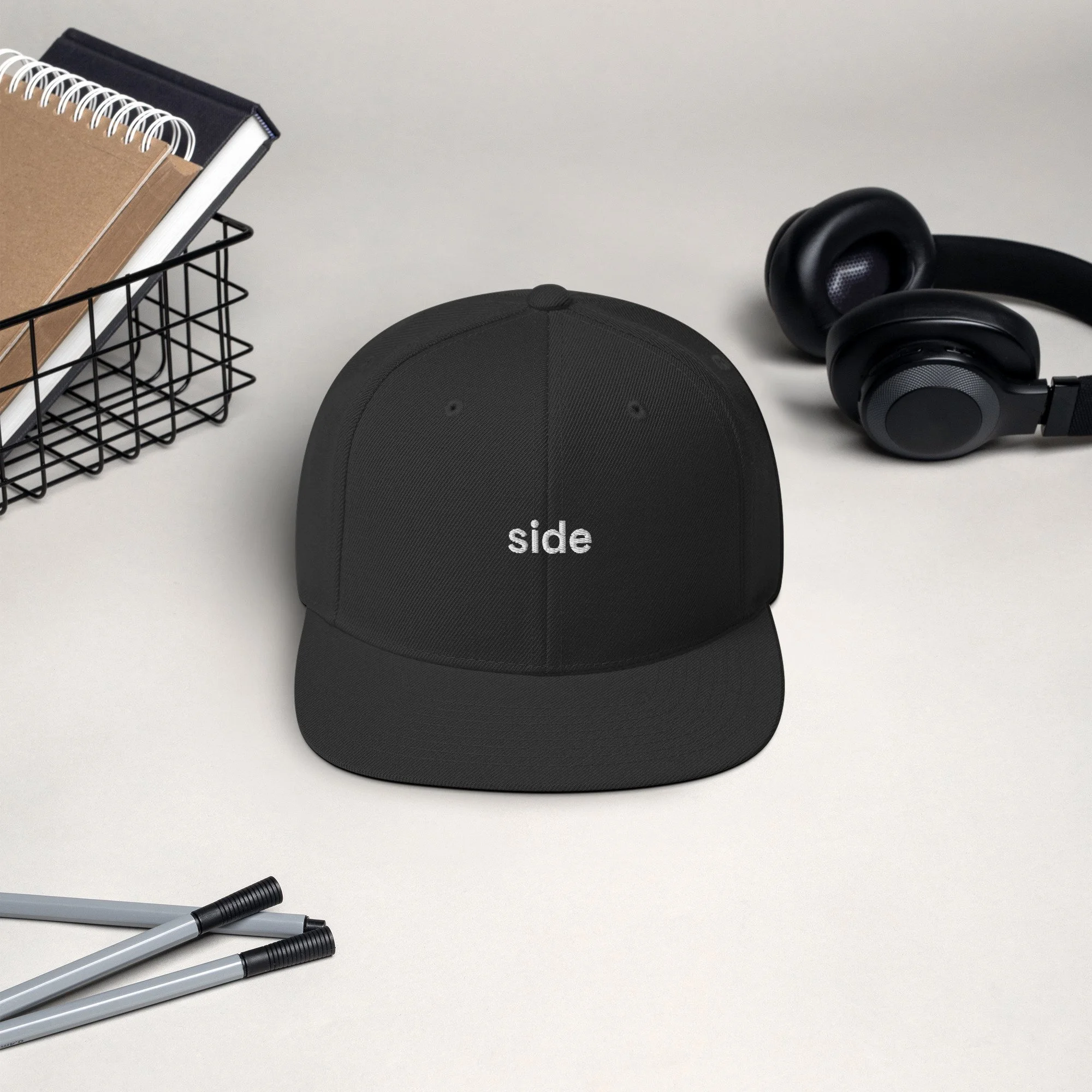 Stitched Signals "SIDE" Embroidered Snapback Hat