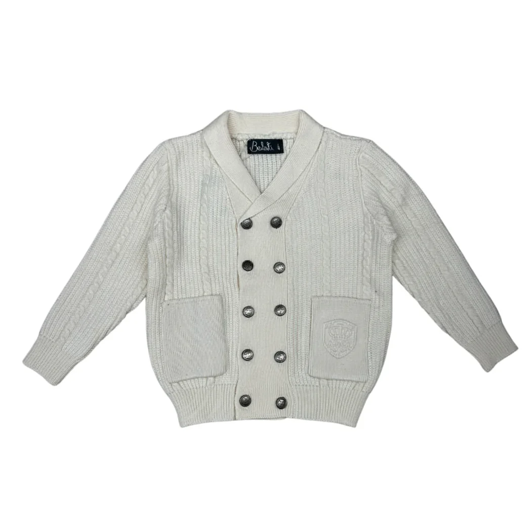 Belati Double Breasted Cable Cardigan - Ivory