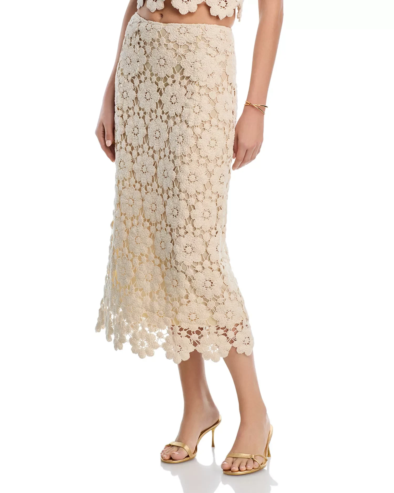 Veneta Crocheted Midi Skirt