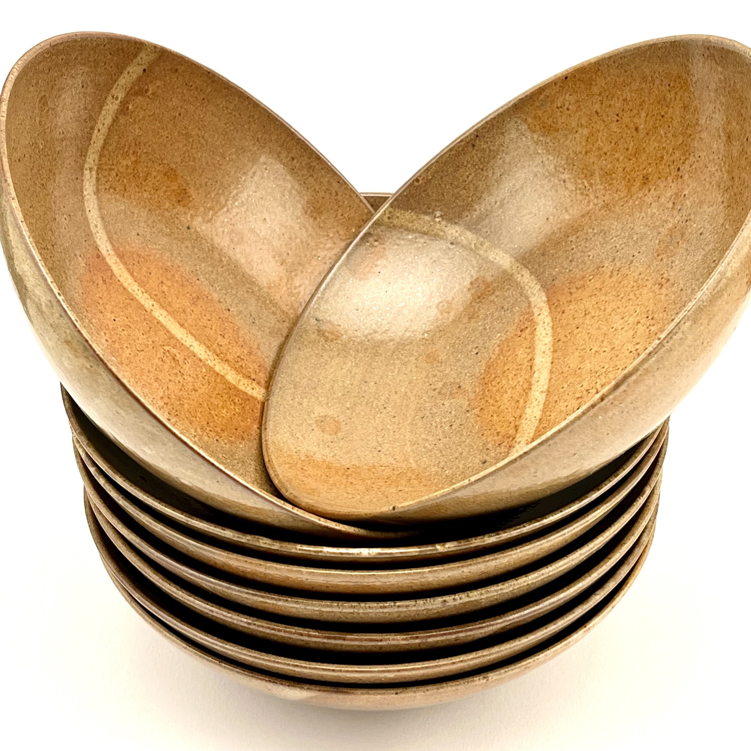 Meal Bowl, 9", Stoneware with coppery Shino