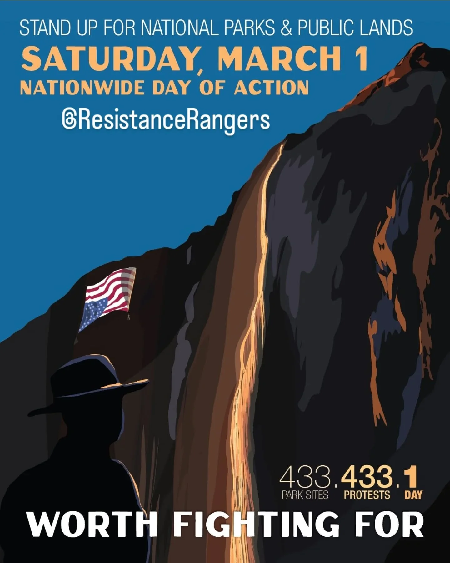 Park rangers want YOU to help us protect public lands! This Saturday, 3/1, in solidarity with the 50:50:1 movement, plan a protest in support of your closest national park. Do it at 12 noon your time, or whatever best fits your secret plan 👀🤠😏

Ho