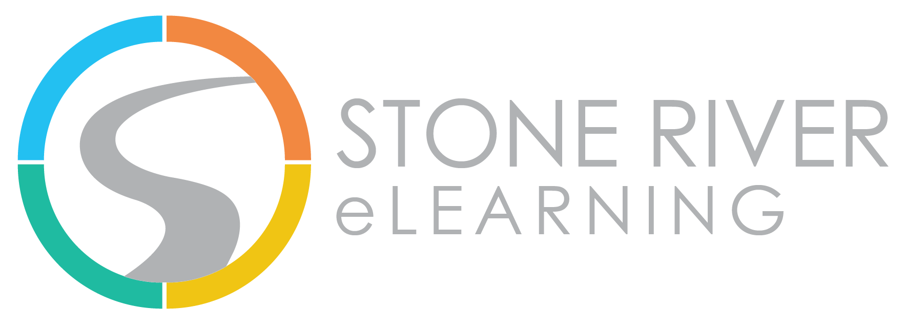 Stone River eLearning transparent logo.    A client of Vince Navarro, Voice Actor & Voiceover Artist.