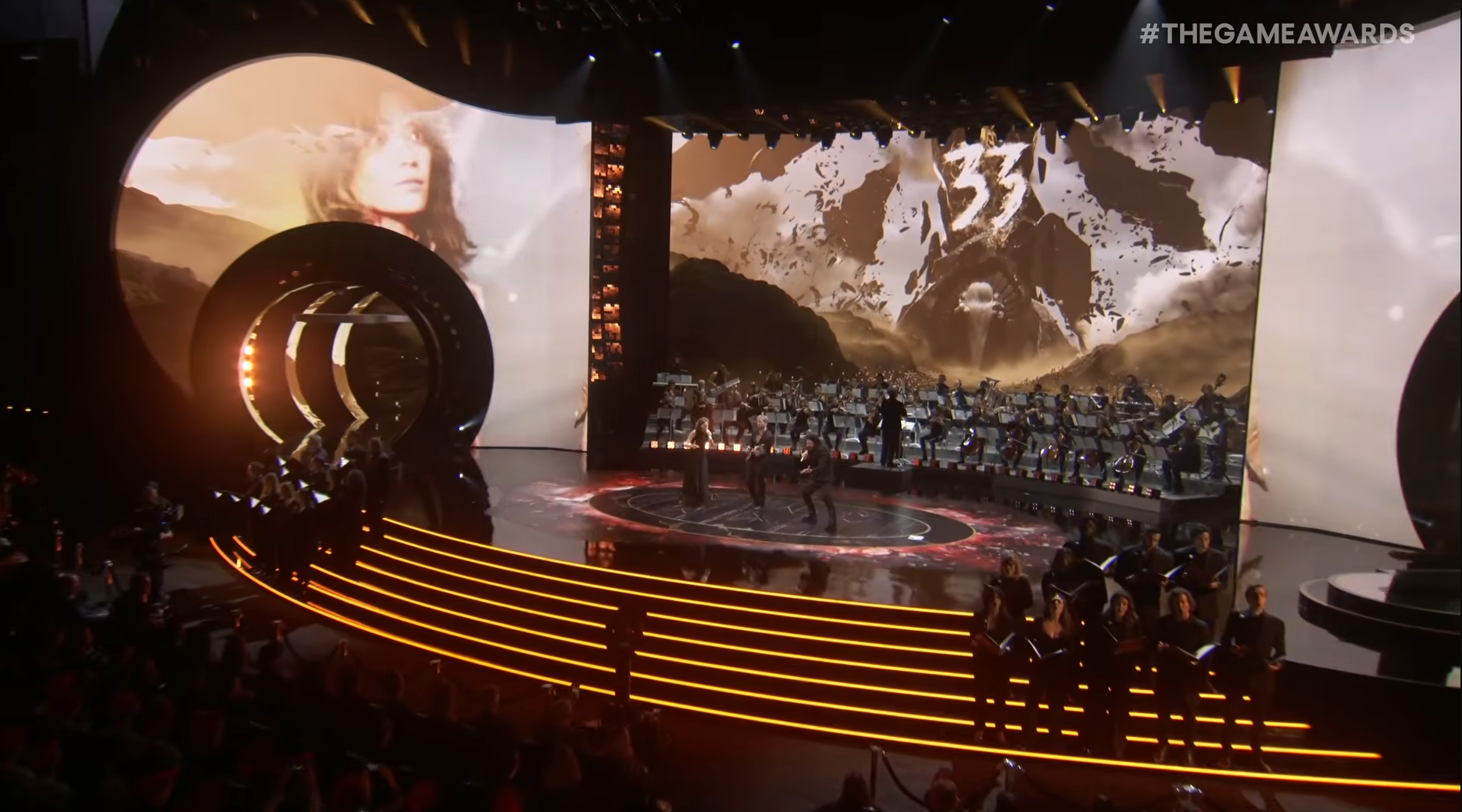Adam and the VGA choir sing "Une vie à t'aimer" from Clair Obscur: Expedition 33 at the Video Game Awards, December 11, 2025