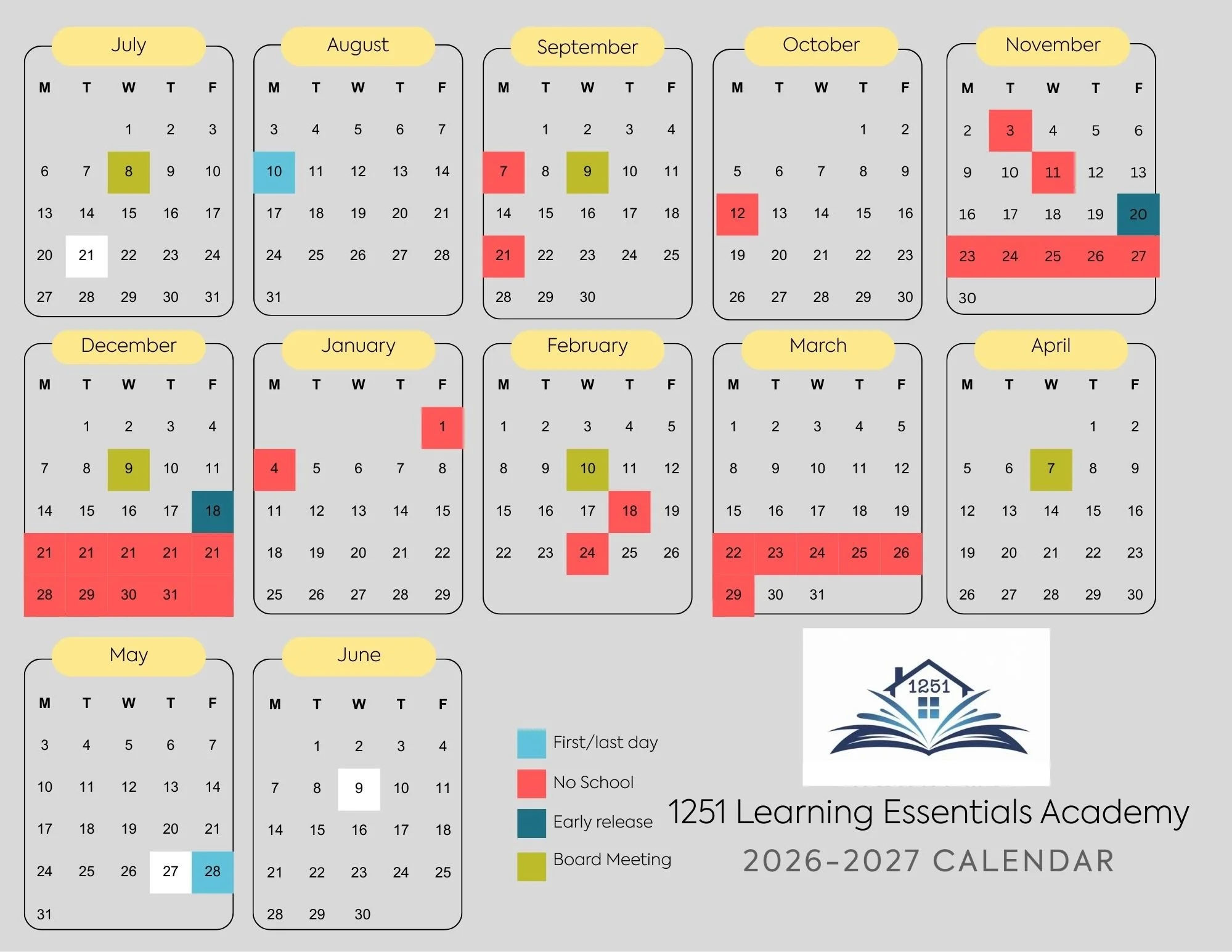 2026-2027 School Calendar