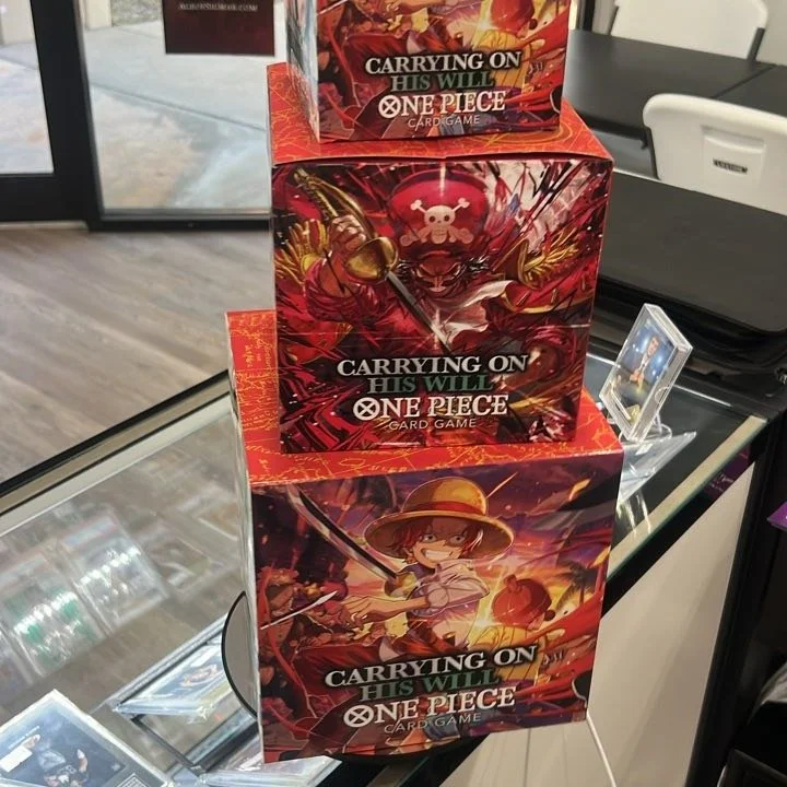 🌀 Coming Soon! 🌀
Get ready to set sail with the next epic chapter in the One Piece Card Game &mdash; Carrying On His Will is almost here! ⚔️🔥

This set is packed with jaw-dropping art, fan-favorite characters, and powerful new cards that will shak