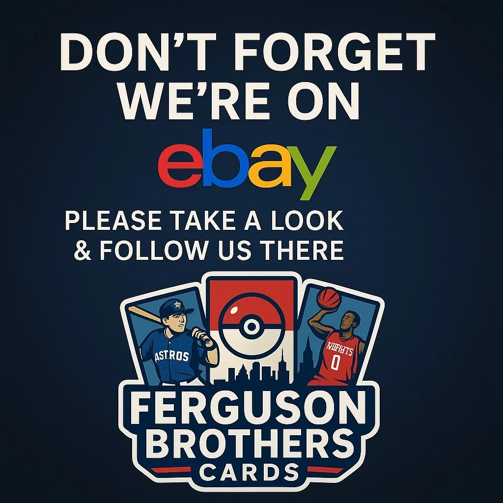 Did you know Ferguson Brothers Cards is on eBay? 🏆🔥 Whether you&rsquo;re hunting for rare pulls, graded cards, or the latest hobby boxes, we&rsquo;ve got something for every collector! 💥 Go check out our eBay store and give us a follow &mdash; new