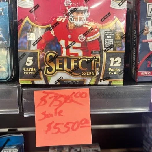 🔥 BIG FOOTBALL RESTOCK AT FERGUSON BROTHERS CARDS! 🔥

🏈 2025 Panini Select Football is ON SALE!
Originally $780 ➡️ NOW $550 💥
One of the most popular football products every year with beautiful chromium cards, huge rookies, and big hit potential!