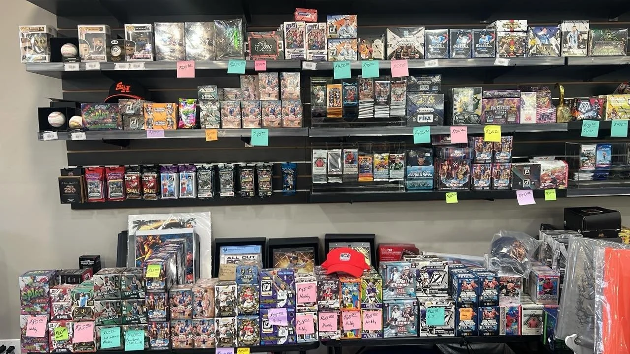 🚨 NEW STOCK ALERT at Ferguson Brothers Cards 🚨

Fresh heat just hit the shelves! 🔥
Sports cards, Pok&eacute;mon, One Piece, hobby boxes, blasters, graded slabs, and more are packed in the shop right now. Whether you&rsquo;re ripping for the next b