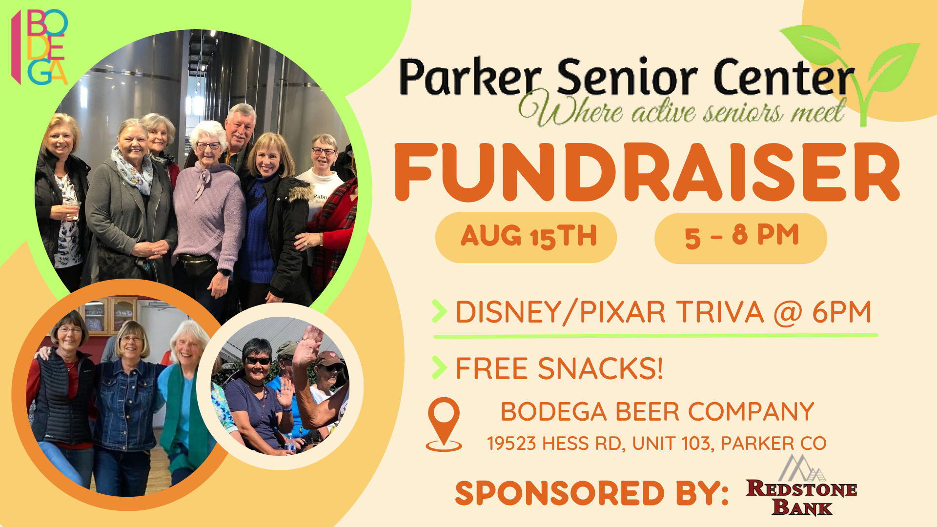Parker Senior Center Fundraiser & Disney/Pixar Trivia!