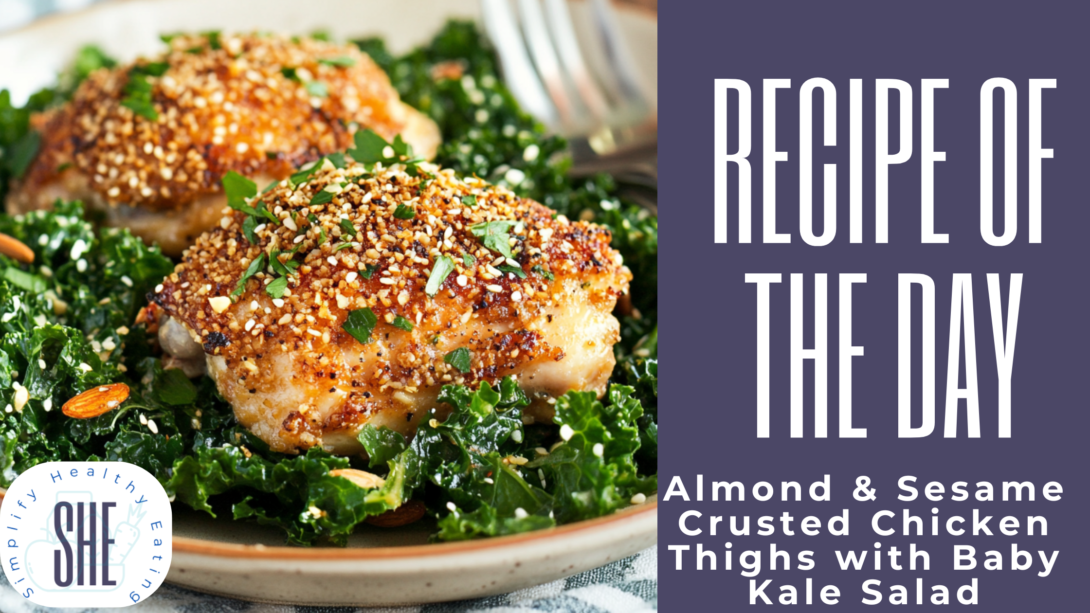 Almond &amp; Sesame Crusted Chicken with Baby Kale Salad: A Balanced Meal for Sustainable Fat Loss