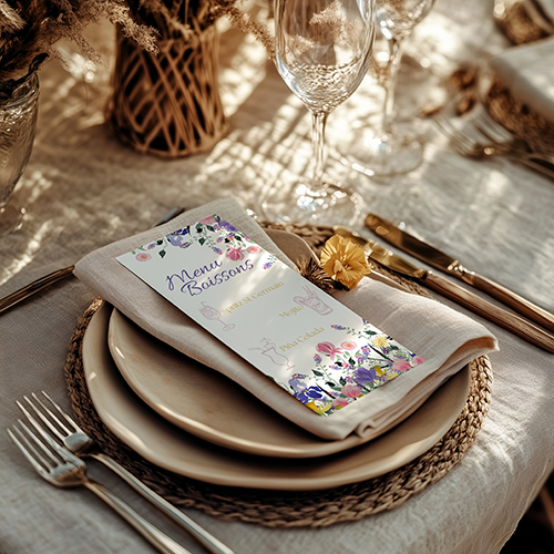 menu pour mariage de boisson décoration