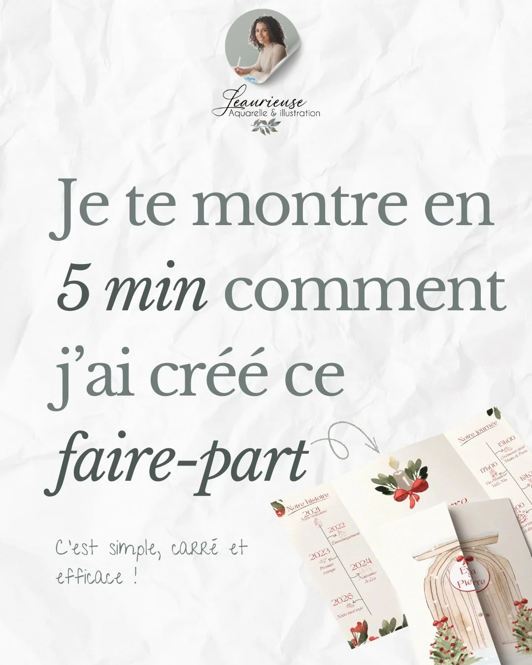Cr&eacute;er un faire-part de mariage, c&rsquo;est offrir une premi&egrave;re &eacute;motion &agrave; vos invit&eacute;s ❤️

Pour ce couple, j&rsquo;ai con&ccedil;u une papeterie sur le th&egrave;me de No&euml;l : illustrations &agrave; l&rsquo;aquar