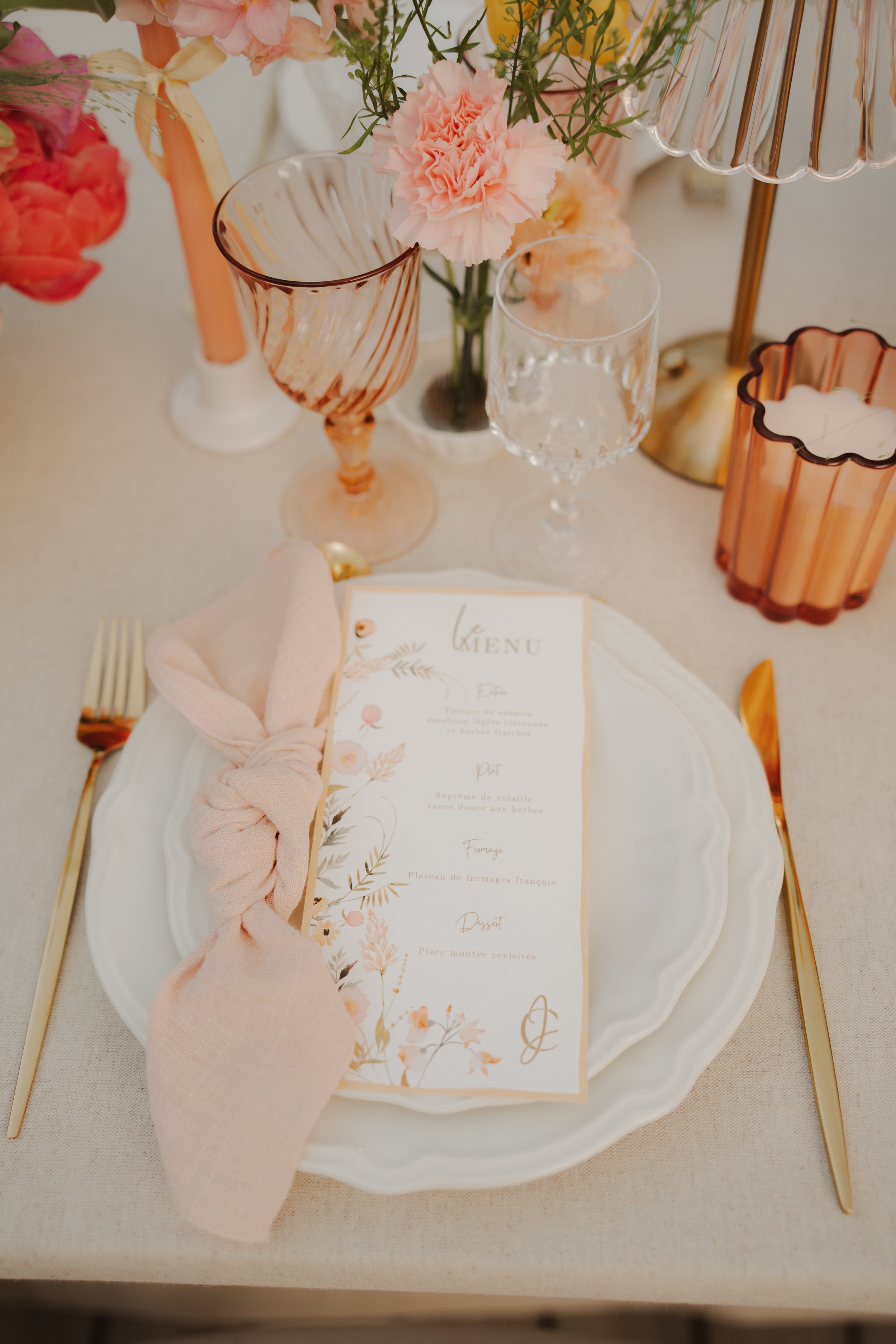 Menu mariage garden party aquarelle photo : noémie poupot