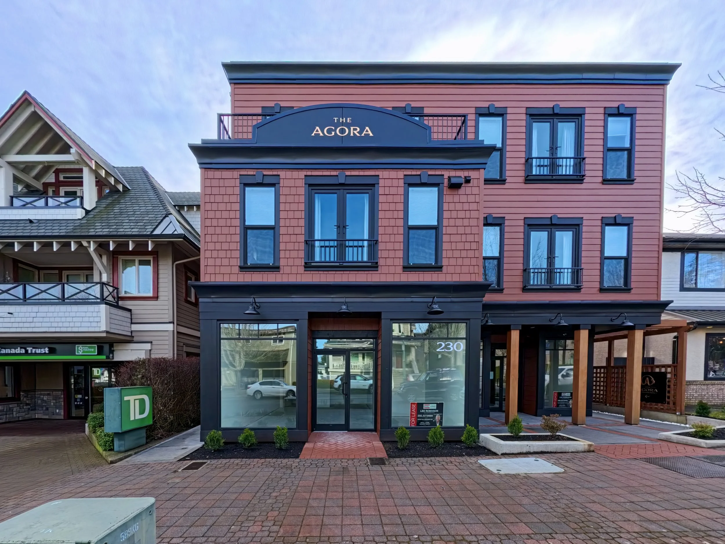 The Agora Boutique Hotel with new black commercial doors installed