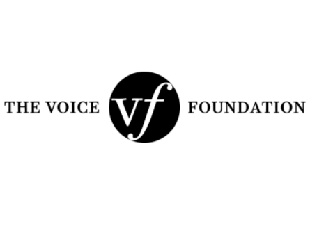Logo featuring "The Voice Foundation" text with "vf" in a circle in the center.