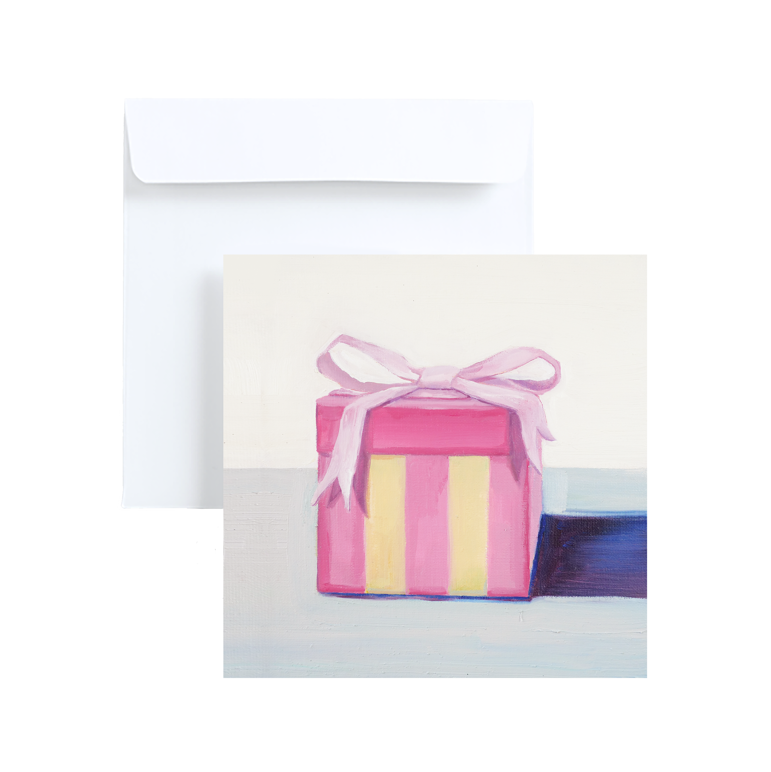 Holiday Greeting Card Set of 5 -Gift in stripes