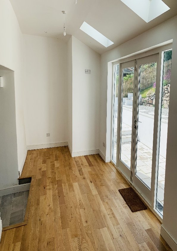 Renovation Works to Cottage - Doors to patio - Roof lights - hardwood Oak Floor