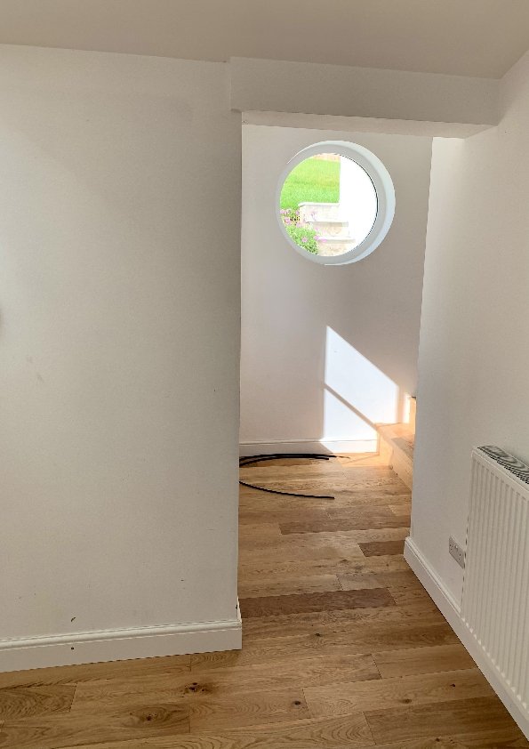 Cottage Renovation showing Round Window