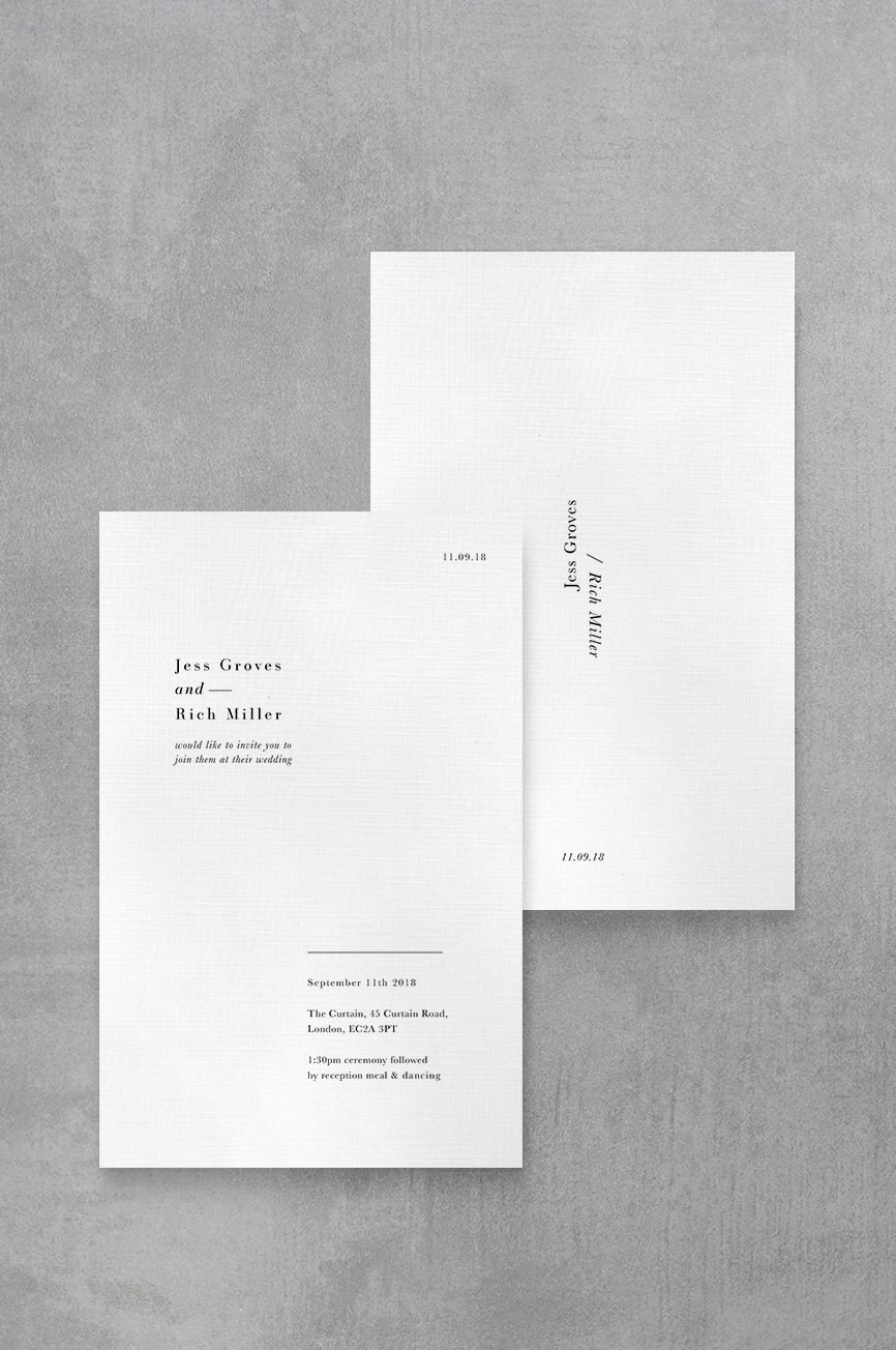 Mono Minimalist Invite