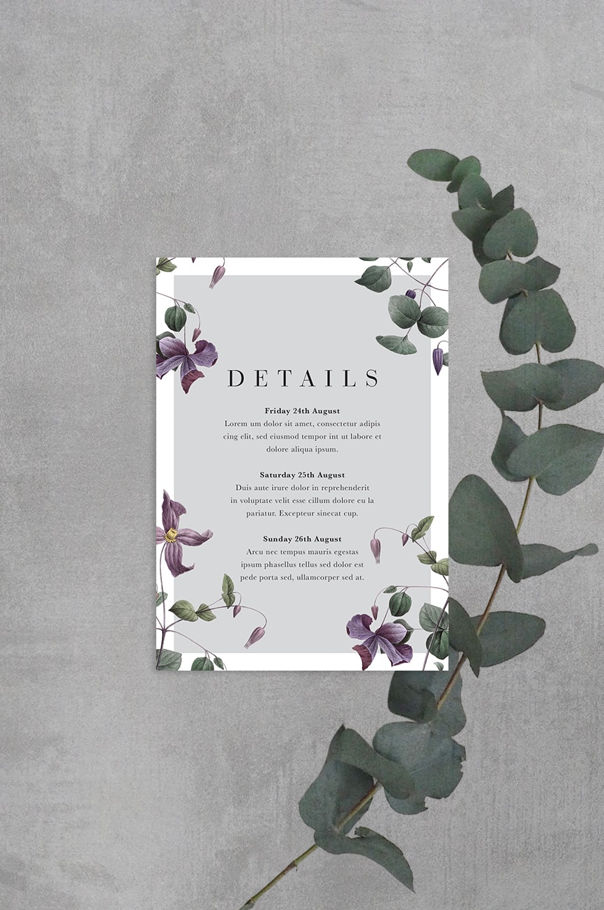 Purple Bloom Details Card