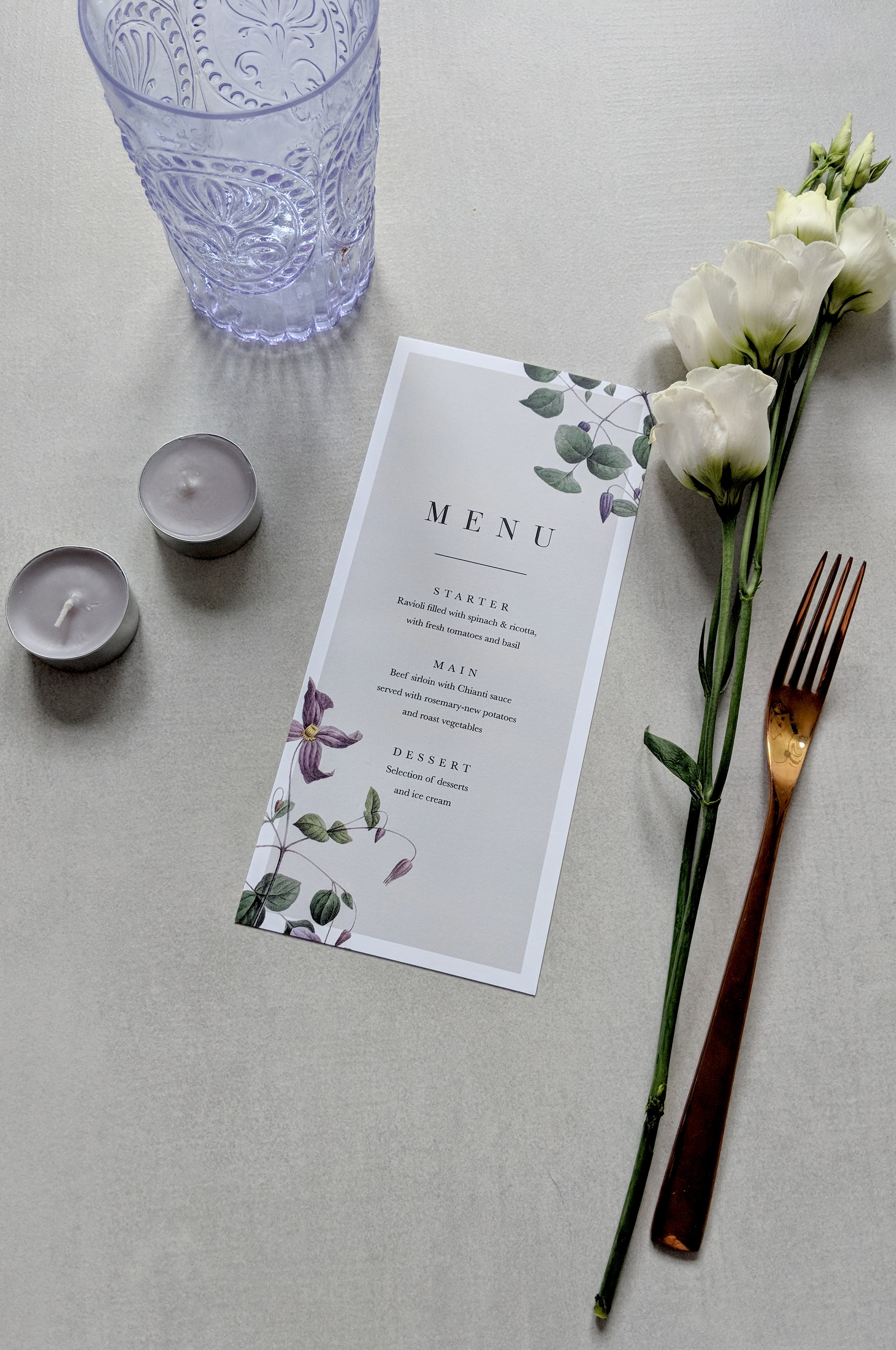 Purple Bloom Menu