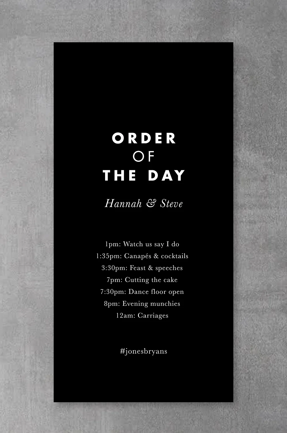 Order of the Day Sign