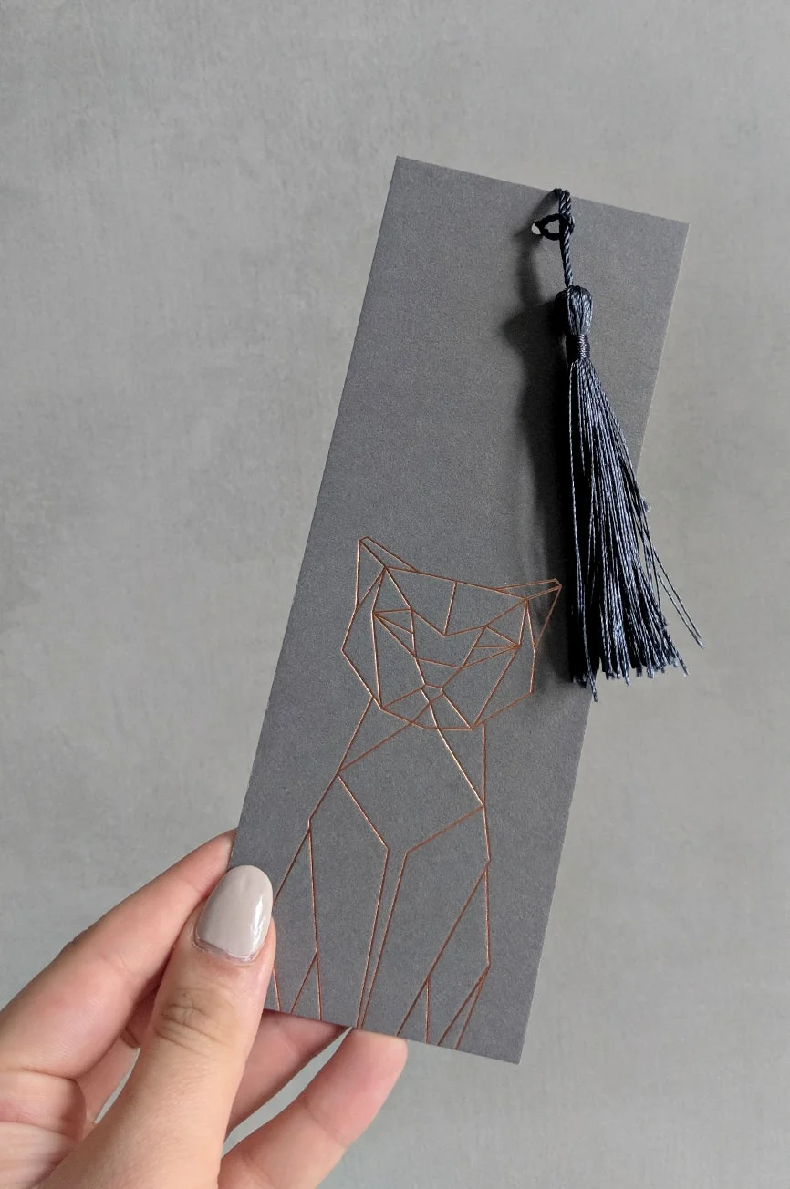 Kitty Bookmark - Grey