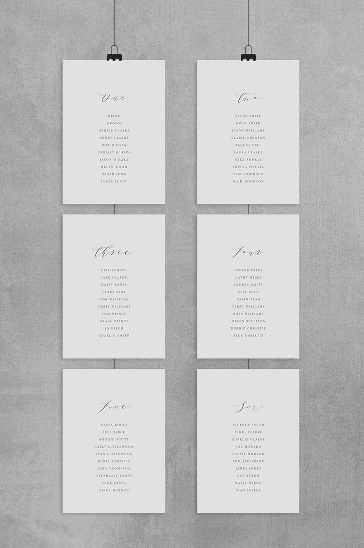 Table Plan Cards
