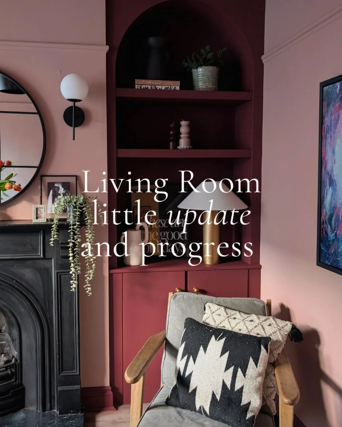 A late night update on the living room progress and we are almost there! A few bits to fine tune but it's come a long way in less than a week. Do I need to keep talking about the power of paint?! 

Red paint: @sheerluxe collab with @vandcopaint - The