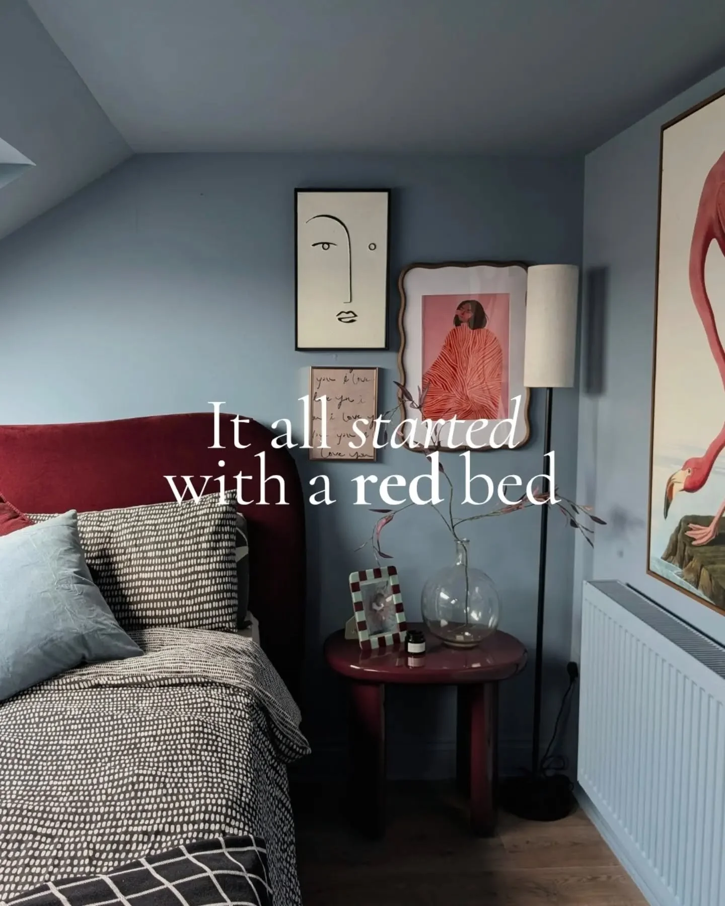 In my latest @idealhomeuk article I talk about colour drenching in blue, pushing myself out of my comfort zone and the red bed with curves in all the right places that sparked the idea.

"While I was exploring and developing the idea, I fell in 