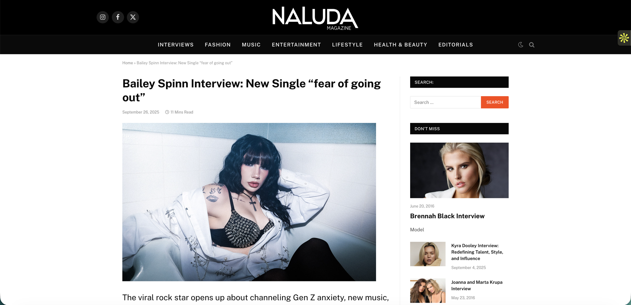 Naluda Magazine: Photography for Bailey Spinn.