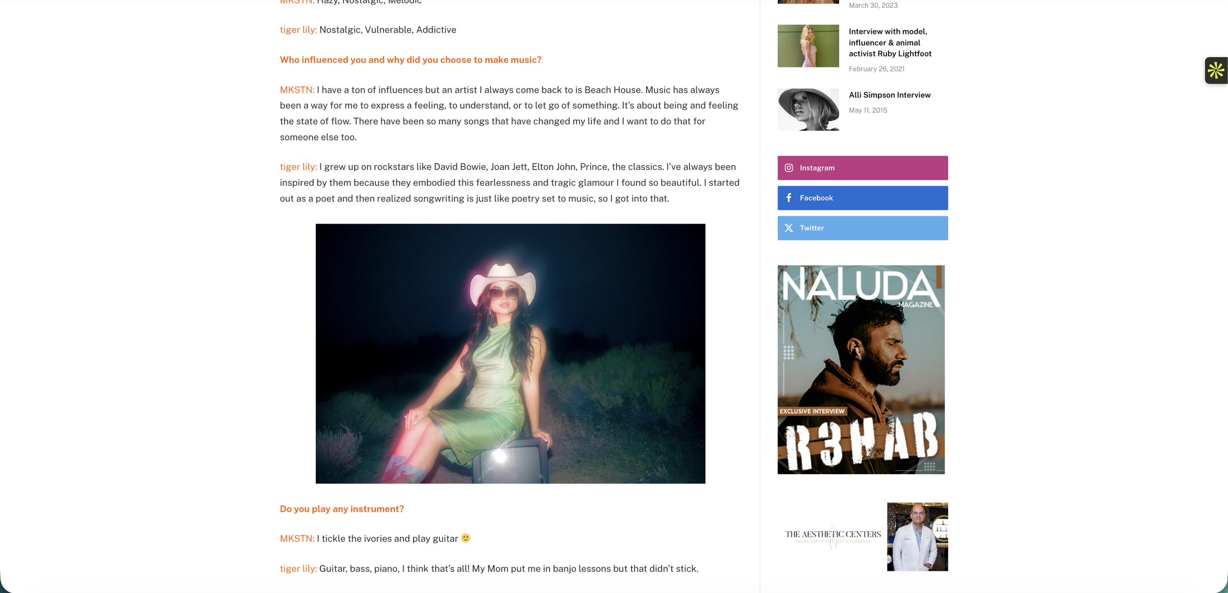 Naluda Magazine: Photography for Tiger Lily
