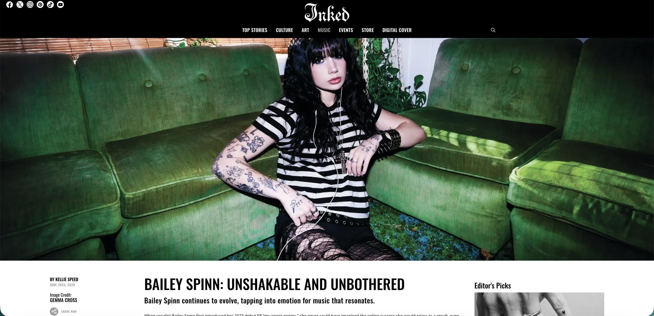 Inked Mag: Photographer for Bailey Spinn