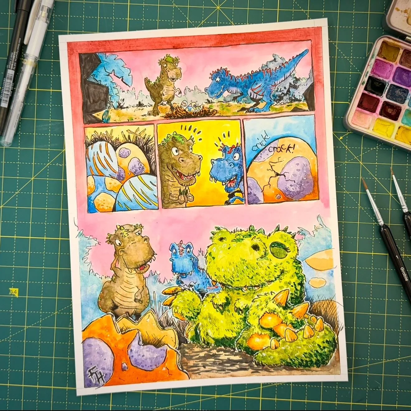 I finally finished this one page comic for this week&rsquo;s prompt for the @ChaoticDrawAlong with @anthonywheelerart: &ldquo;Fuzzy Wuzzy Dinos.&rdquo; Thanks for checking out my picture! You&rsquo;re awesome!

#chaoticdrawalong #drawing #art #ink #o