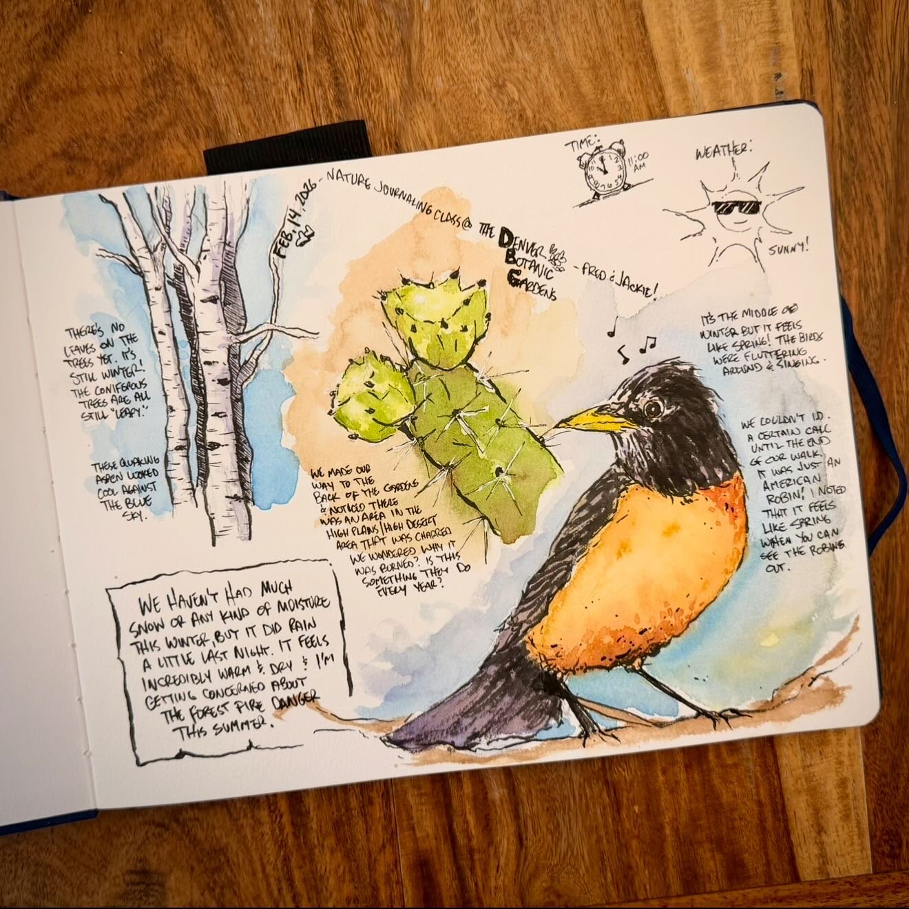 Yesterday, my wife and I took a nature journaling class at the @denverbotanic gardens. Lots of great work was done by the participants, and my wife did an amazing job with her writing and drawing as well! I was really proud of how she stepped out of 