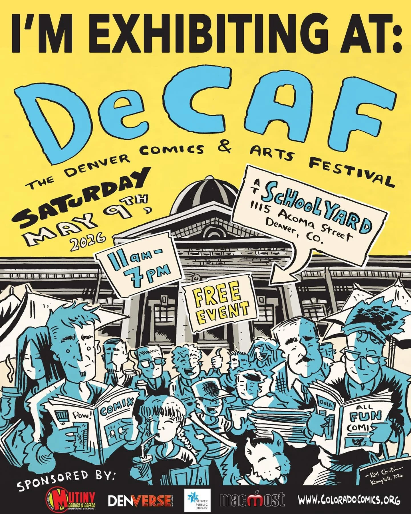 Need something to do in three weeks? Come hang out with me and buy my new all ages comic book, &ldquo;Angelo P.I.&rdquo;!!! You can also pick up a print (or four), maybe some stickers, and I&rsquo;ll have a new printing of my first comic &ldquo;Marah