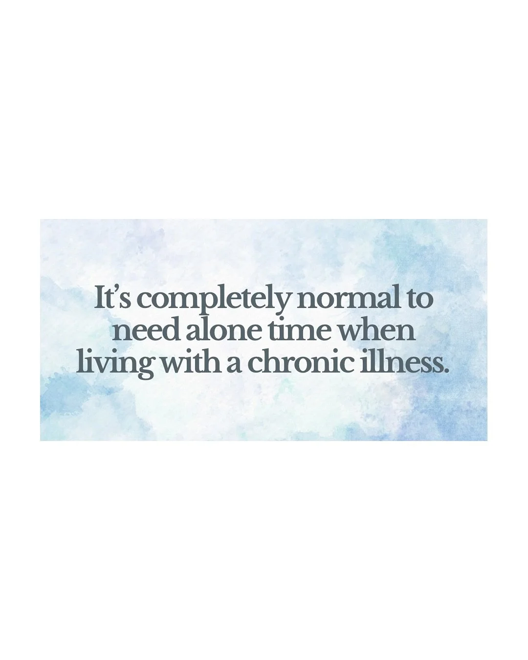Wanting alone time can be your body&rsquo;s way of telling you it needs rest. 

Having space can help you reconnect with your body&rsquo;s recovery needs instead of outside demands. 

There&rsquo;s no shame in protecting your energy, even if others d