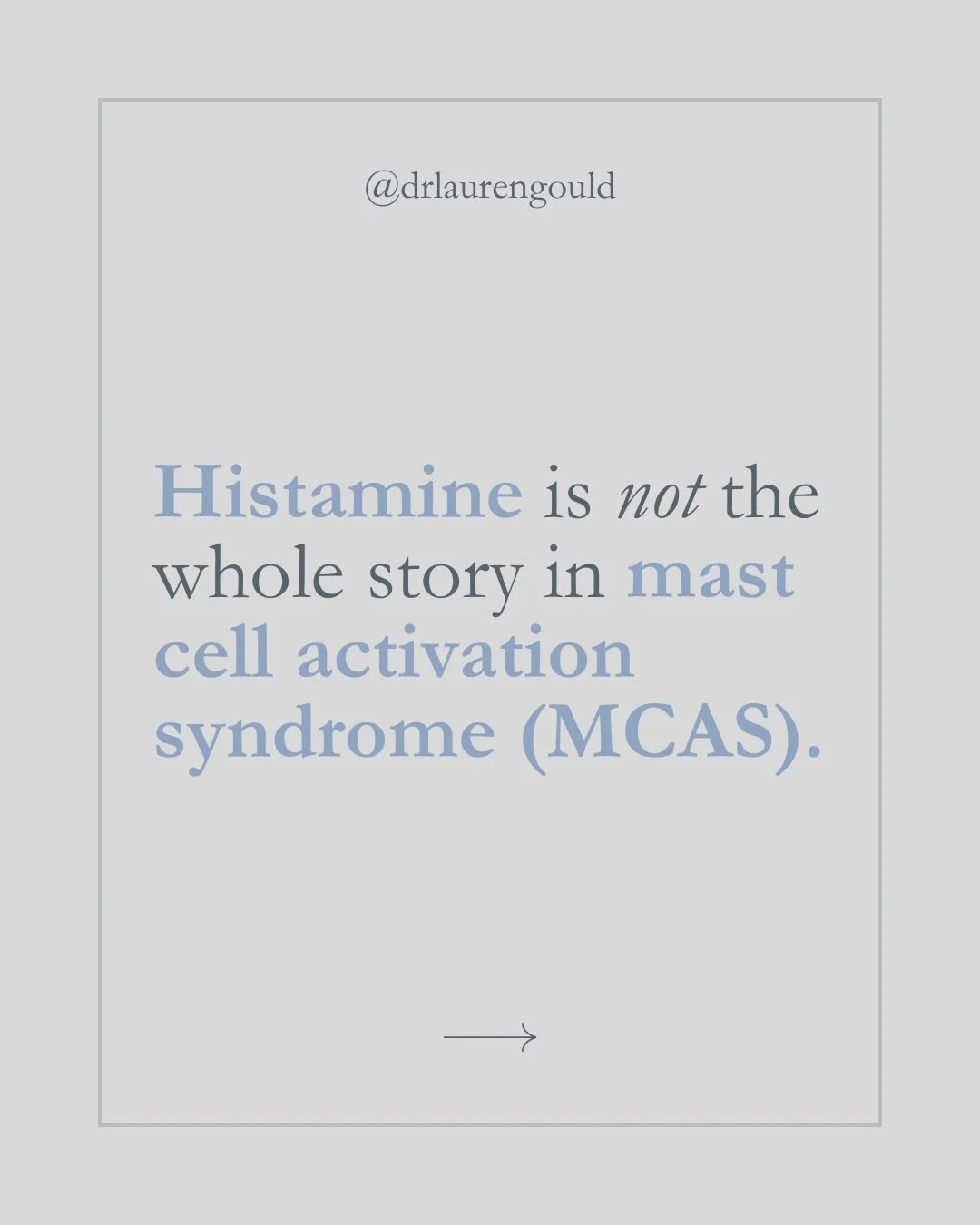 Histamine is often only one part of the picture in mast cell activation syndrome (MCAS). 

If this post resonates, I share more info and tips for navigating life with MCAS in my free supportive newsletter. Comment &ldquo;notes&rdquo; or see link in b